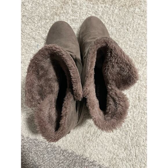 Call It Spring Women's Size 6 Faux Fur Leather Ankle Bootie Shoes Brown - Picture 3 of 13